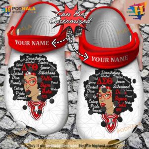 African American Personalized Delta Sigma Theta Queen Crocs Clog Shoes