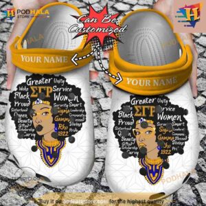 African American Sigma Gamma Rho Queen Crocs Clog Shoes