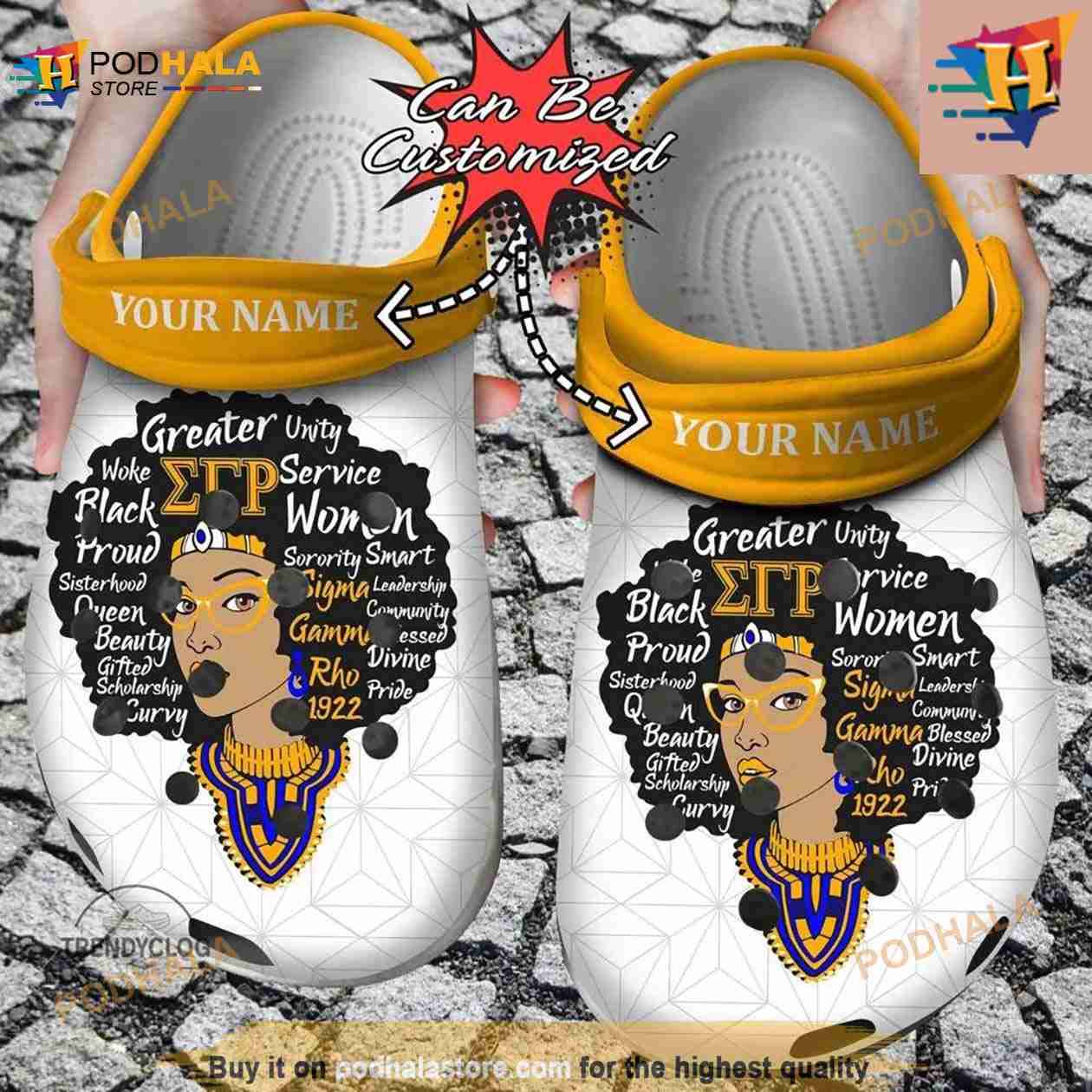 African American Sigma Gamma Rho Queen Crocs Clog Shoes African American Sigma Gamma Rho Queen Crocs Clog Shoes
