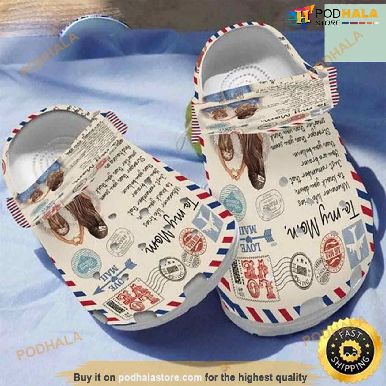 Air Mail Letter To My Mom From Your Daughter Mother’s Day Crocs Clog Shoes Air Mail Letter To My Mom From Your Daughter Mother’s Day Crocs Clog Shoes