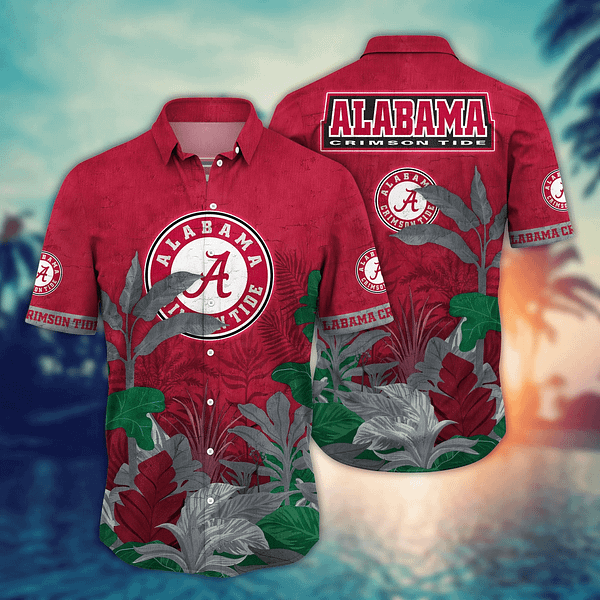 Alabama Crimson Tide New Leaf Design Hawaiian Shirt Alabama Crimson Tide New Leaf Design Hawaiian Shirt