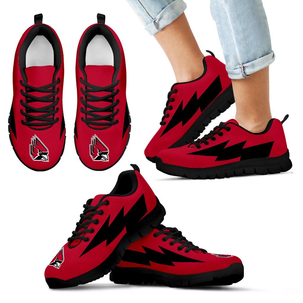 Amazing Ball State Cardinals Sneakers Thunder Lightning Amazing Logo Amazing Ball State Cardinals Sneakers Thunder Lightning Amazing Logo