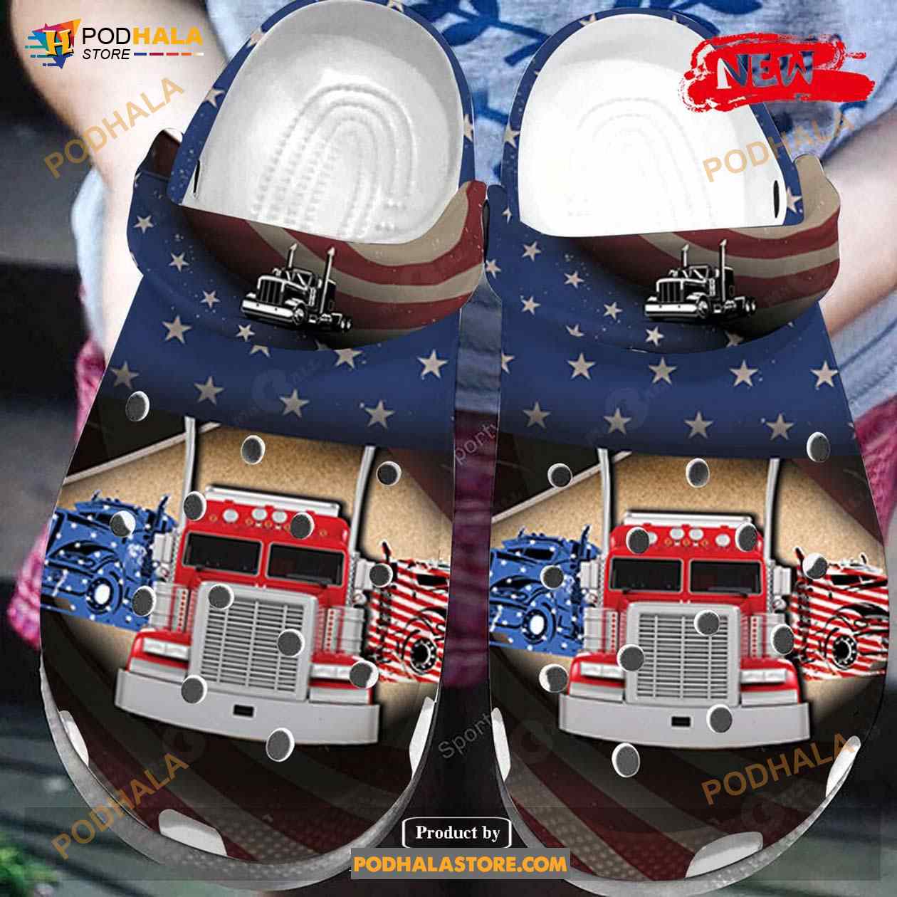 Amazing Patriot Trucker American Flag Crocs Classic Clog Shoes Amazing Patriot Trucker American Flag Crocs Classic Clog Shoes