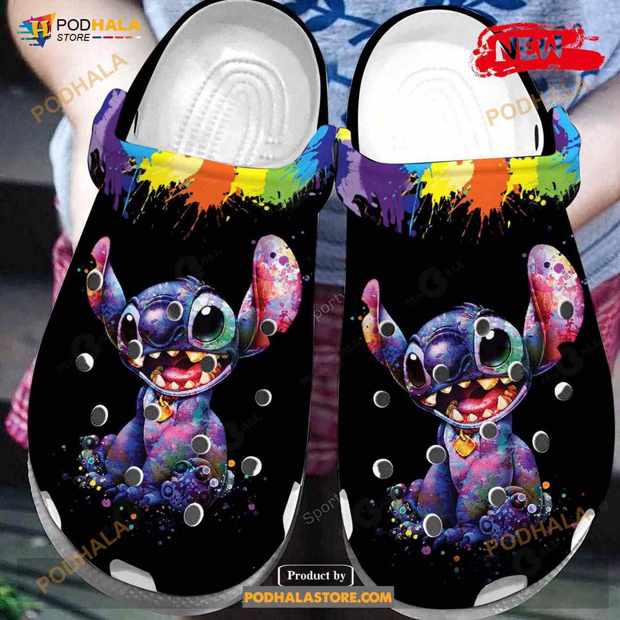 Amazing Watercolor Art Stitch So Cute Kids Crocs Classic Clog Shoes Amazing Watercolor Art Stitch So Cute Kids Crocs Classic Clog Shoes
