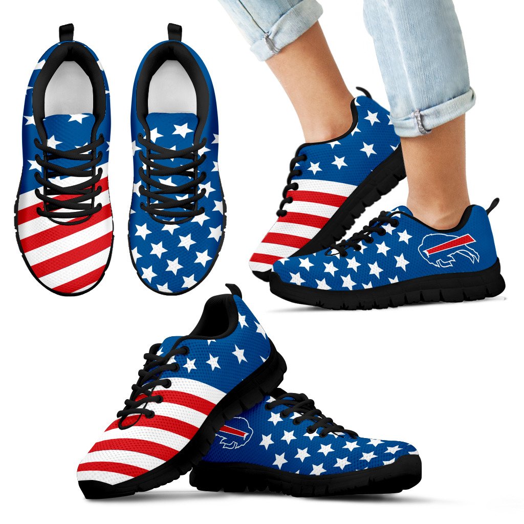 America Flag Full Stars Stripes Buffalo Bills Sneakers America Flag Full Stars Stripes Buffalo Bills Sneakers