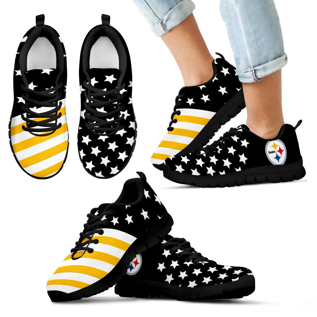 America Flag Full Stars Stripes Pittsburgh Steelers Sneakers America Flag Full Stars Stripes Pittsburgh Steelers Sneakers