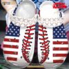 American Flag Baseball For Man And Women Crocs Classic Clog Shoes