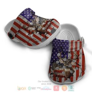 American Flag Deer Hunting Crocs Crocband Shoes