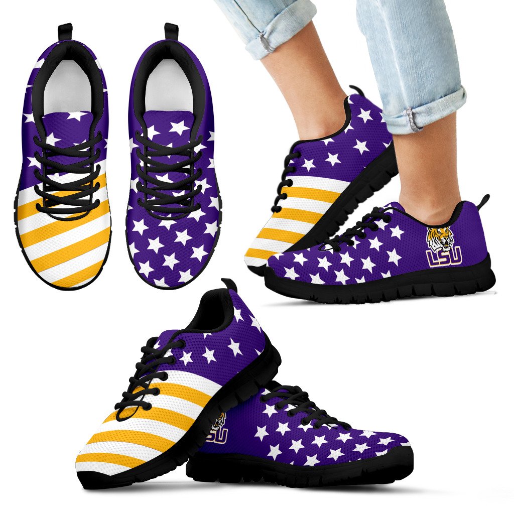 American Flag Full Stars LSU Tigers Sneakers American Flag Full Stars LSU Tigers Sneakers
