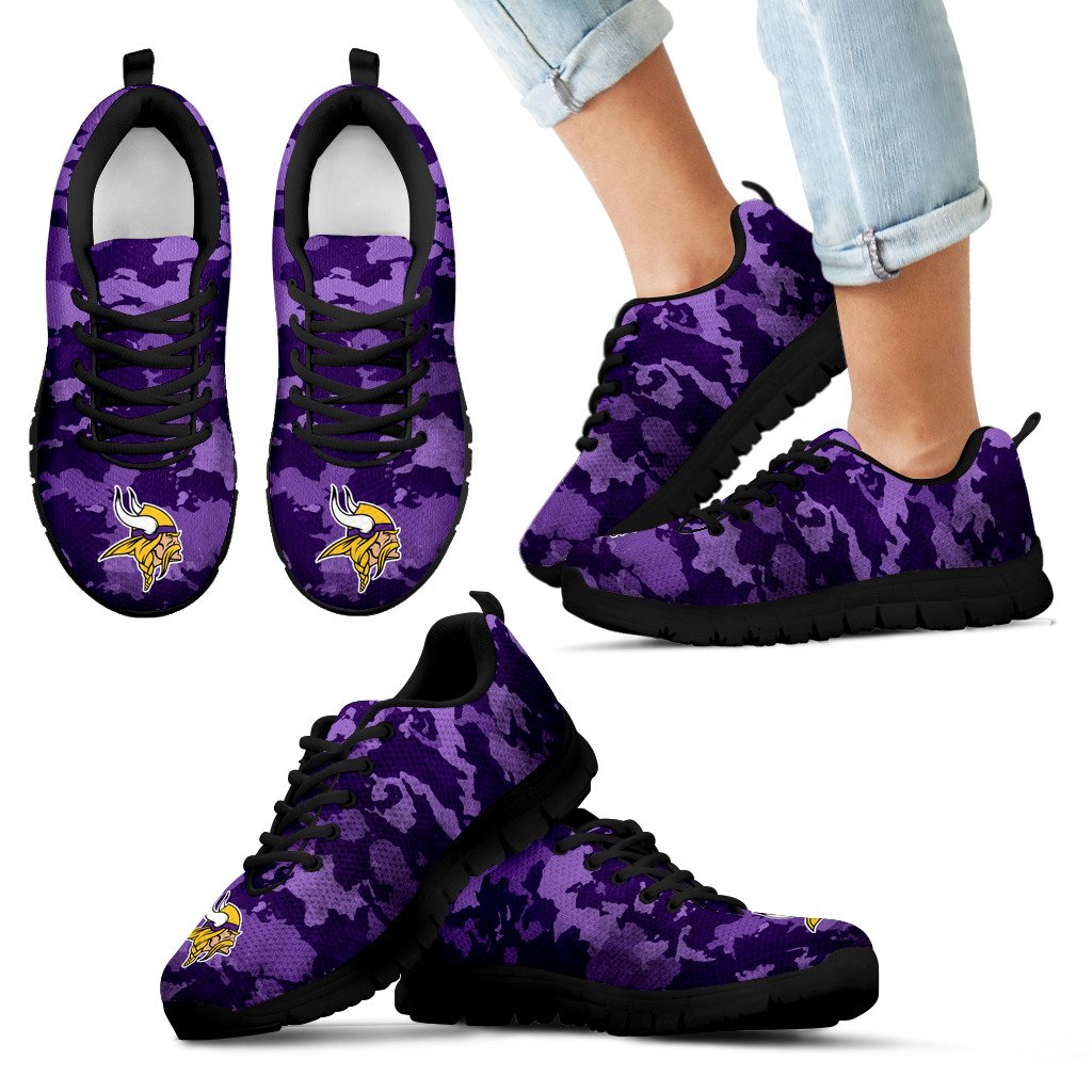 Arches Top Fabulous Camouflage Background Minnesota Vikings Sneakers Arches Top Fabulous Camouflage Background Minnesota Vikings Sneakers