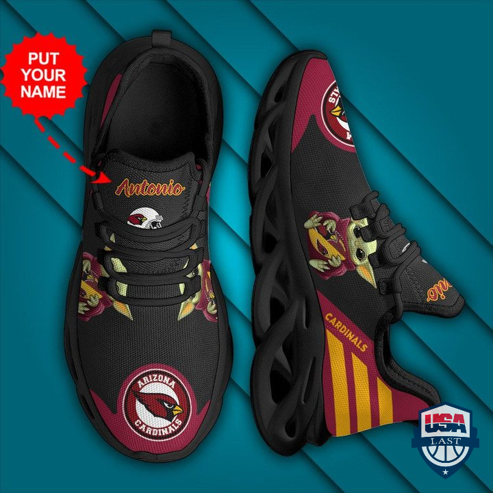 Arizona Cardinals Baby Yoda Custom Name Max Soul Sneaker 26 Arizona Cardinals Baby Yoda Custom Name Max Soul Sneaker 26