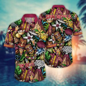 Arizona State Sun Devils Tiki Pattern Aloha Hawaiian Shirt