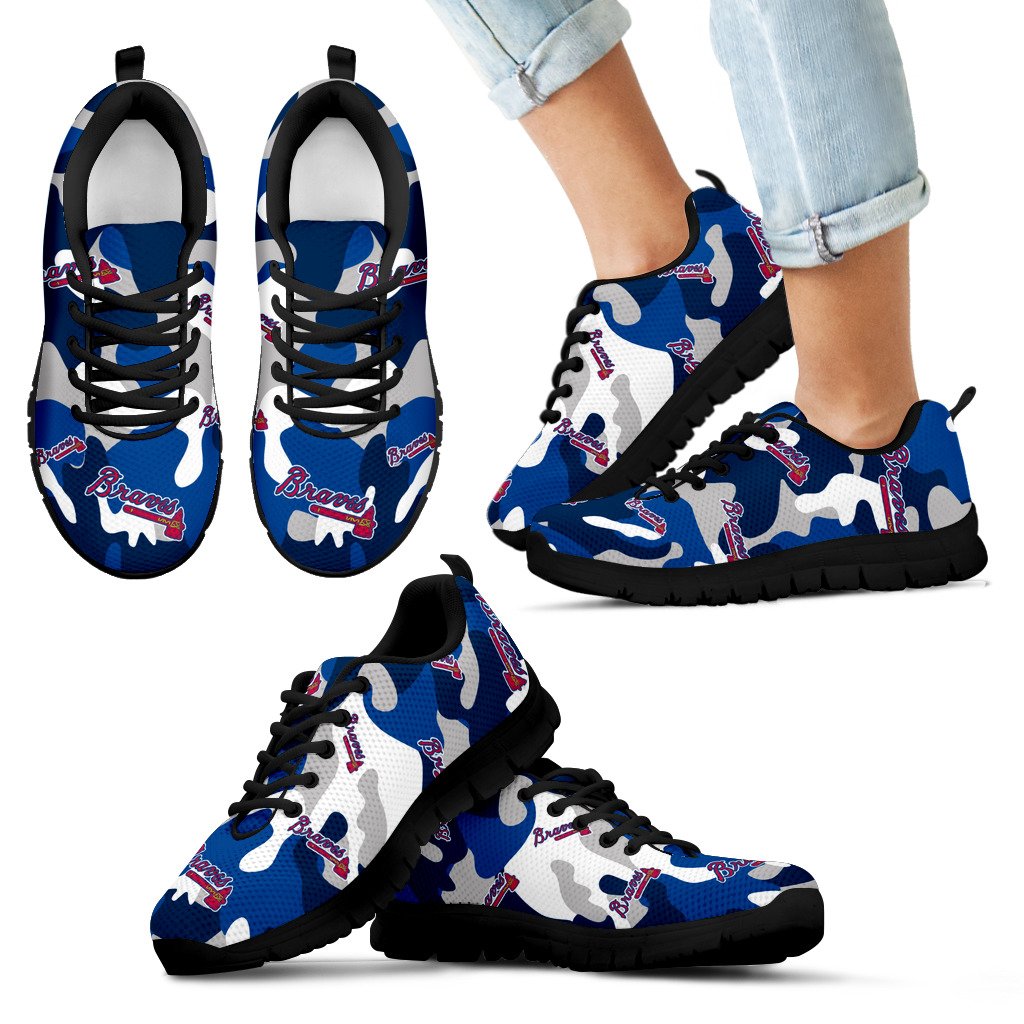 Atlanta Braves Cotton Camouflage Fabric Military Solider Style Sneakers Atlanta Braves Cotton Camouflage Fabric Military Solider Style Sneakers