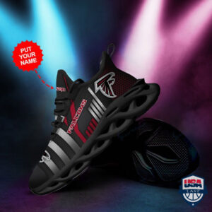 Atlanta Falcons Silver Line Custom Name Max Soul Sneaker