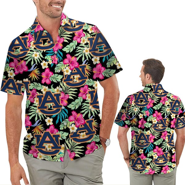 Auburn Tigers Botanical Aloha Hawaiian Shirt Auburn Tigers Botanical Aloha Hawaiian Shirt