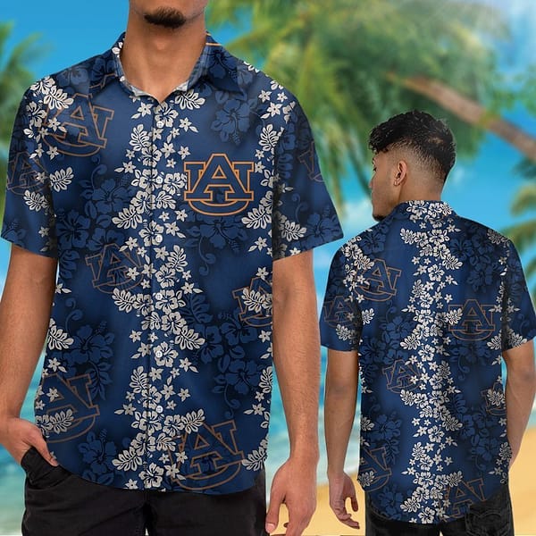 Auburn Tigers Mini White Blossom Hawaiian Shirt Auburn Tigers Mini White Blossom Hawaiian Shirt