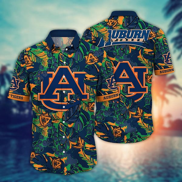 Auburn Tigers Tropical Leaf Hawaiian Shirt Auburn Tigers Tropical Leaf Hawaiian Shirt