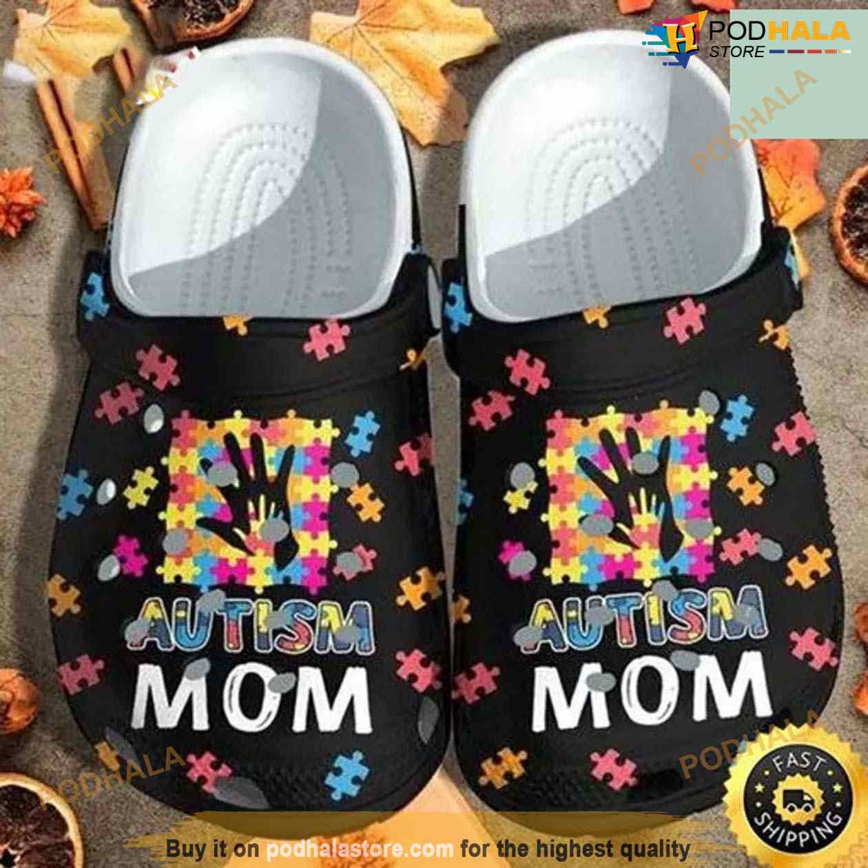 Autism Awareness Day Autism Mom Hand In Hand Crocs Crocband Clog Shoes Autism Awareness Day Autism Mom Hand In Hand Crocs Crocband Clog Shoes