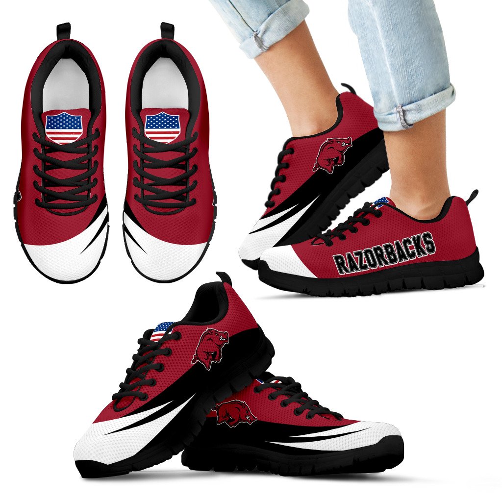 Awesome Gift Logo Arkansas Razorbacks Sneakers Awesome Gift Logo Arkansas Razorbacks Sneakers