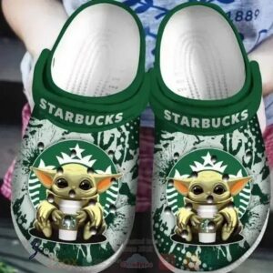 Baby Yoda Starbucks Crocs Clog Shoes