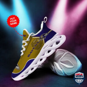 Baltimore Ravens Football Team Custom Name Max Soul Sneaker 39