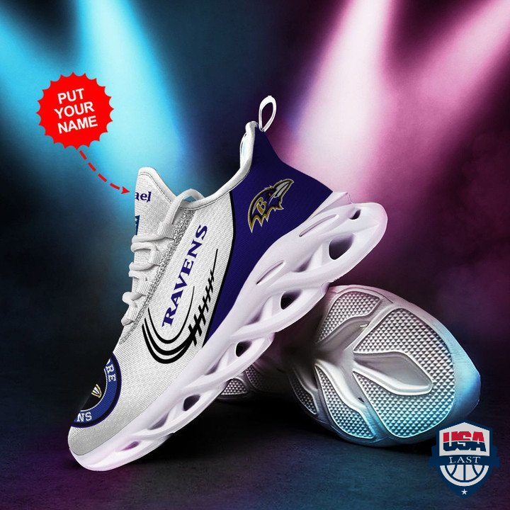 Baltimore Ravens Nfl Logo Custom Name Max Soul Sneaker 51 Baltimore Ravens Nfl Logo Custom Name Max Soul Sneaker 51