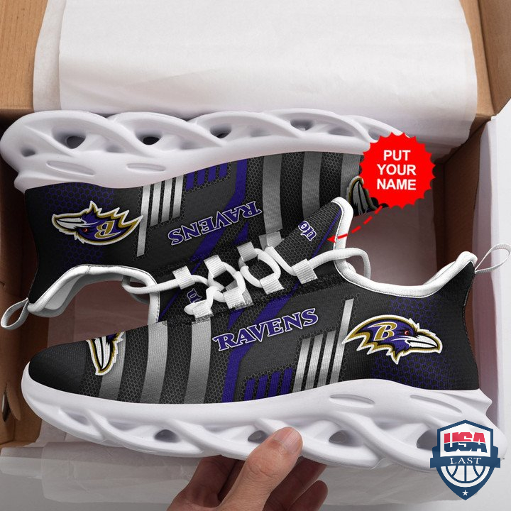 Baltimore Ravens Silver Line Custom Name Max Soul Sneaker 42 Baltimore Ravens Silver Line Custom Name Max Soul Sneaker 42