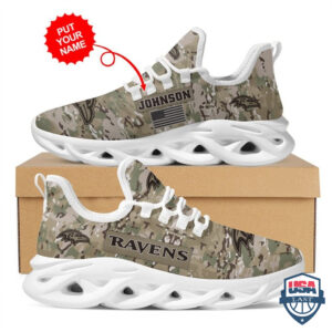 Baltimore Ravens Us Army Military Custom Name Max Soul Shoes 27