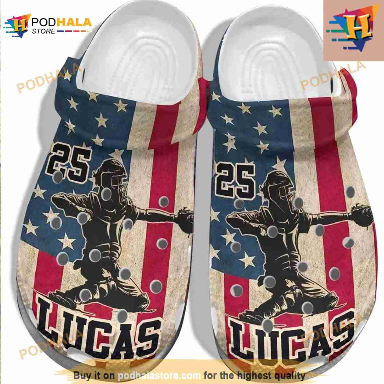 Baseball 4th Of July Usa Flag Clogs For Batter Crocs Clog Shoes Baseball 4th Of July Usa Flag Clogs For Batter Crocs Clog Shoes