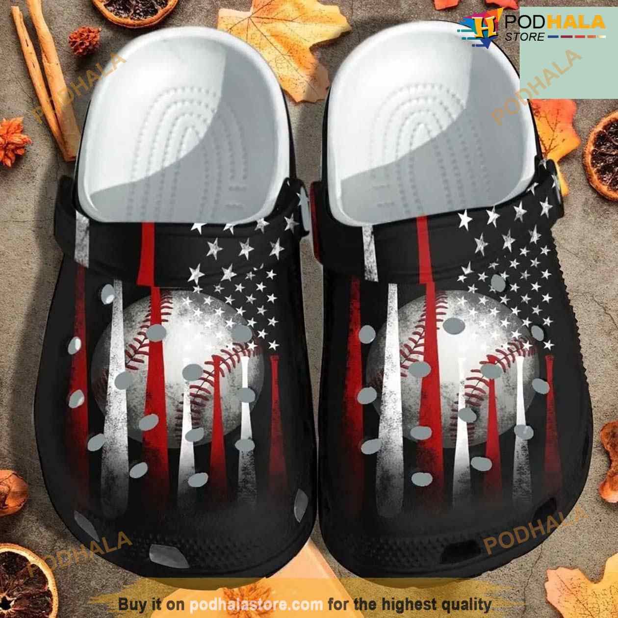 Baseball Ball America Flag Crocs Clog Shoes Baseball Ball America Flag Crocs Clog Shoes