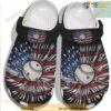Baseball Ball Falls Usa Daisy America Flag Crocs Clog For Fan