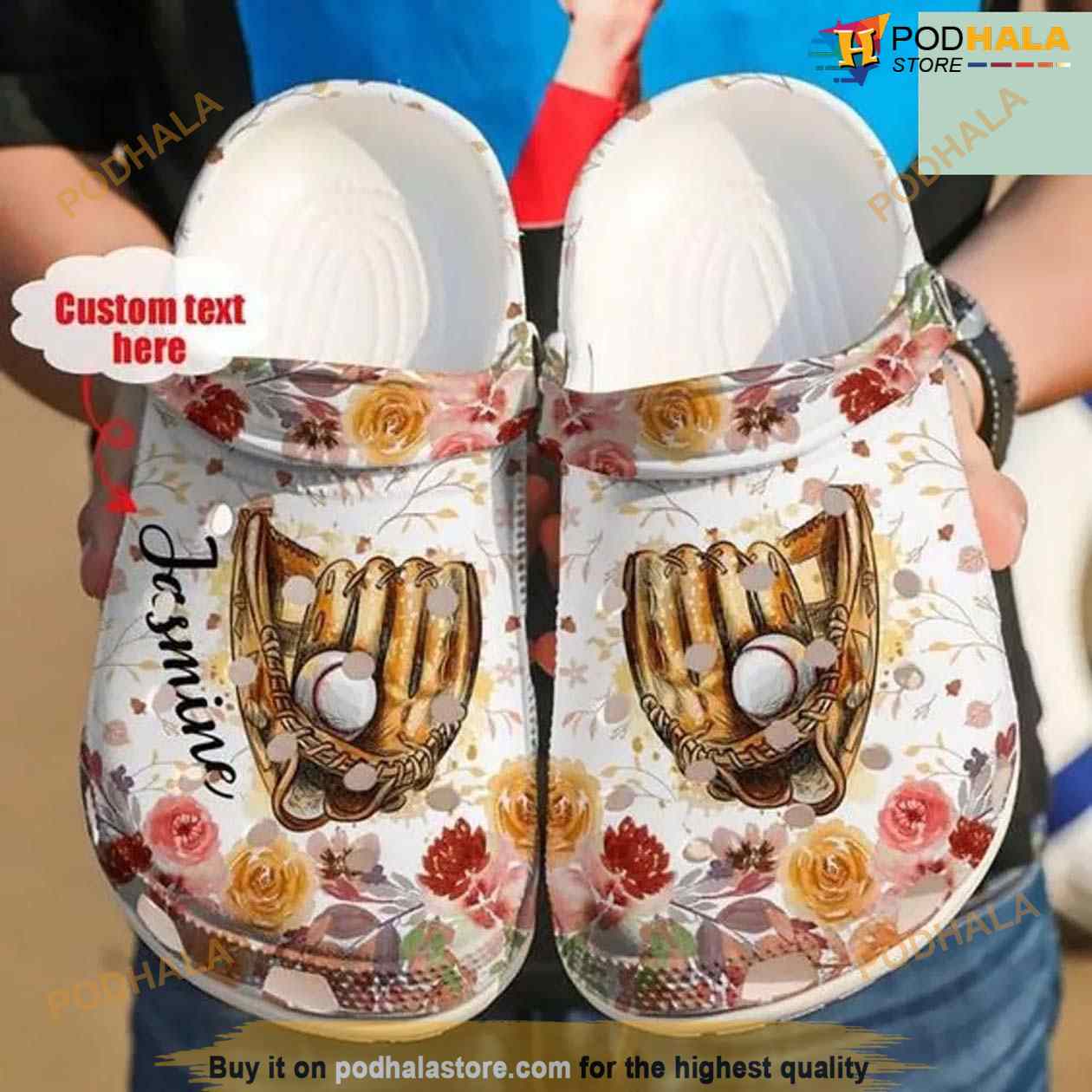 Baseball Floral Crocs Clog Shoes Baseball Floral Crocs Clog Shoes