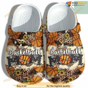 Basketball Mom Croc Shoes Leopard Sunflower Style