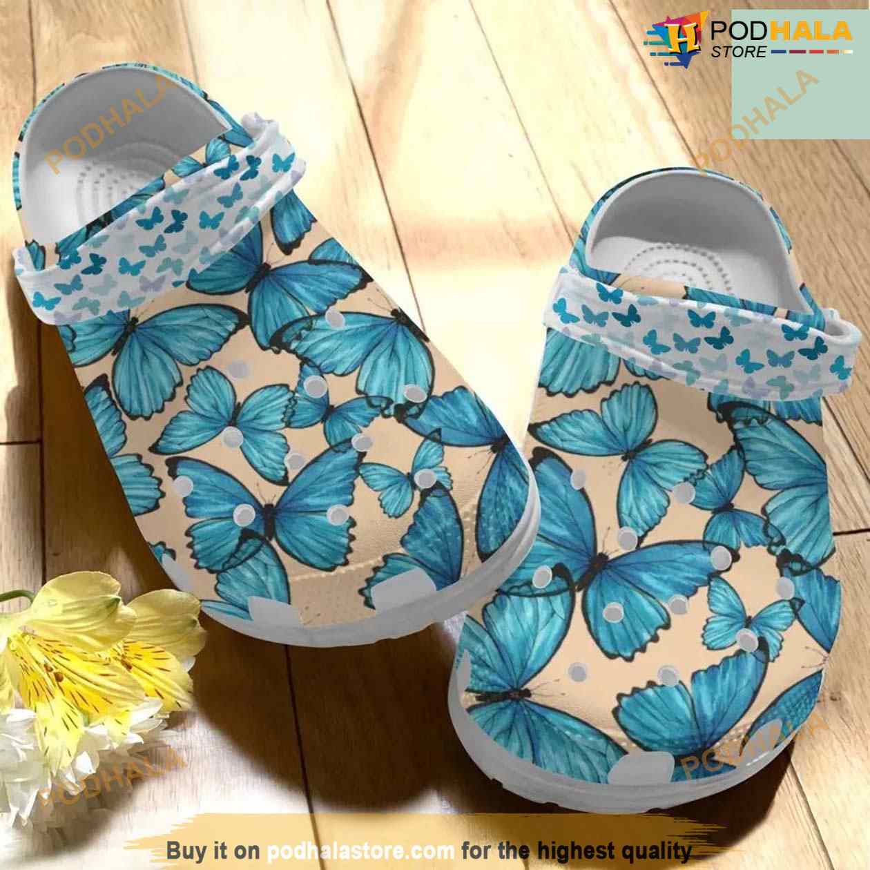 Beautiful Blue Butterfly Clog Shoes Full Of Butterflies Crocs Shoes Clogsbland Beautiful Blue Butterfly Clog Shoes Full Of Butterflies Crocs Shoes Clogsbland