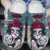 [Beautiful ] Girl Flower Sugar Skull Mexican Crocs Gift