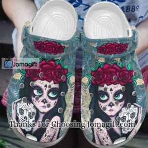 [Beautiful ] Girl Flower Sugar Skull Mexican Crocs Gift