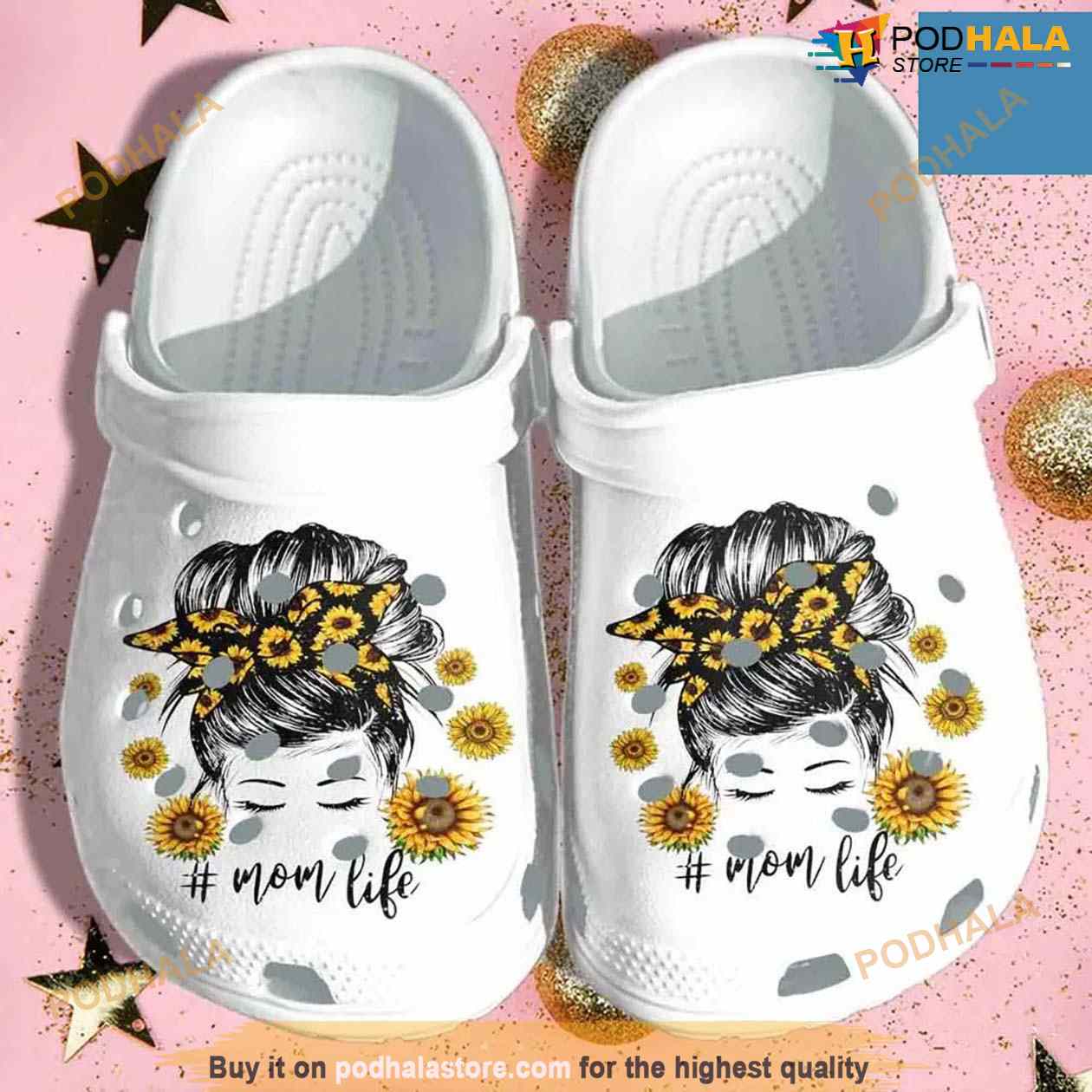 Beautiful Mom In Sunflower Classic Crocs Clog Shoes Beautiful Mom In Sunflower Classic Crocs Clog Shoes