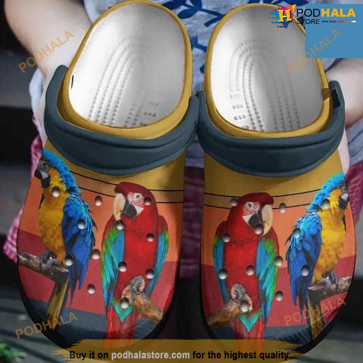 Birds Macow And Red Parrot Crocs Clog Shoes Birds Macow And Red Parrot Crocs Clog Shoes