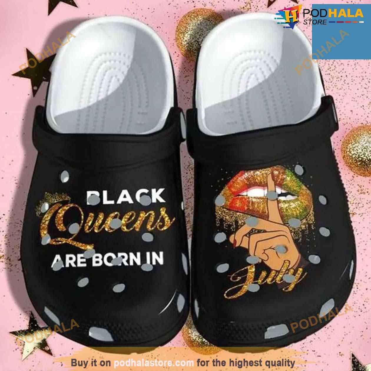 Black Queen July Birthday Shoes Croc Merch Africa Girl Lips Eye Catching Crocs Clog Shoes Black Queen July Birthday Shoes Croc Merch Africa Girl Lips Eye Catching Crocs Clog Shoes