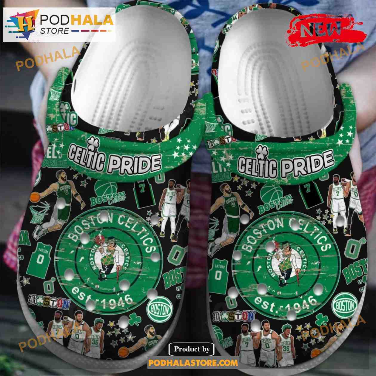 Boston Celtics 2023 NBA Premium BTC La Green Crocs Classic Clog Shoes Boston Celtics 2023 NBA Premium BTC La Green Crocs Classic Clog Shoes