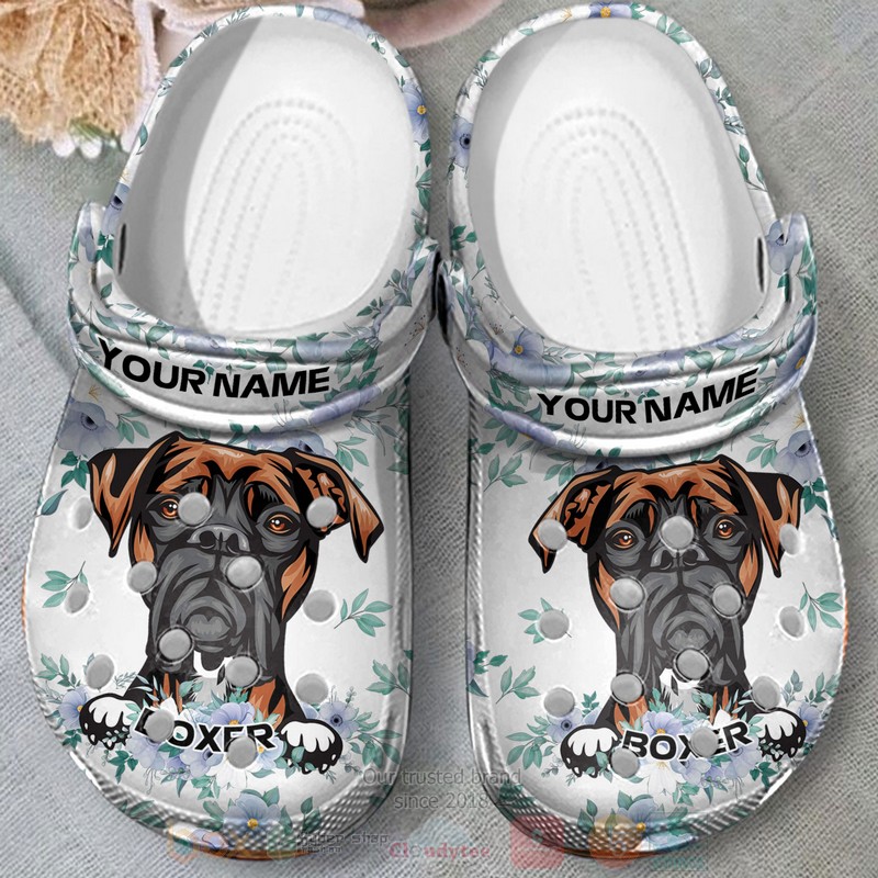 Boxer Dogs Custom Name Crocband Crocs Clog Shoes Boxer Dogs Custom Name Crocband Crocs Clog Shoes