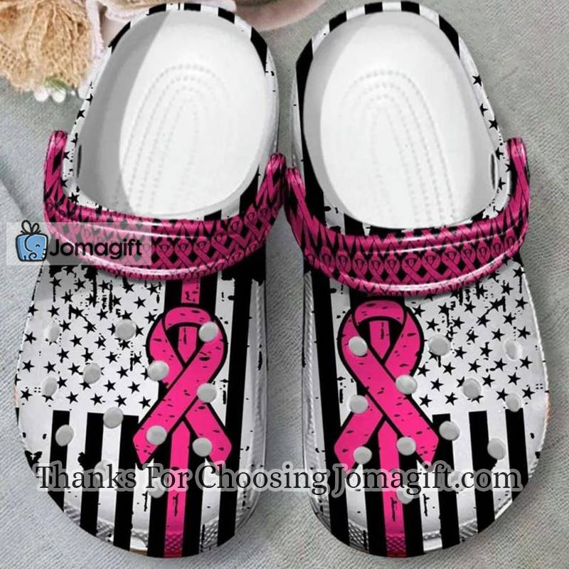 Breast Cancer Usa Flag Pink Crocs Gift Breast Cancer Usa Flag Pink Crocs Gift