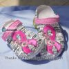 Breast Cancer Whitesole Ribbon Crocs Gift