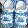 Bud Light Blue-White Crocband Crocs Clog Shoes