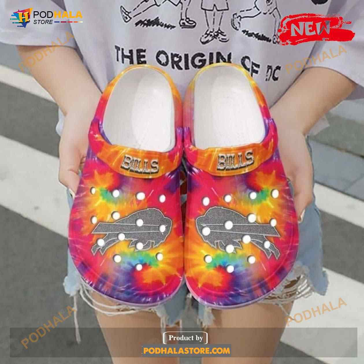 Buffalo Bills Tie Dye Printed Gift For Lover Rubber Crocs Crocband Clogs Comfy Footwear Buffalo Bills Tie Dye Printed Gift For Lover Rubber Crocs Crocband Clogs Comfy Footwear