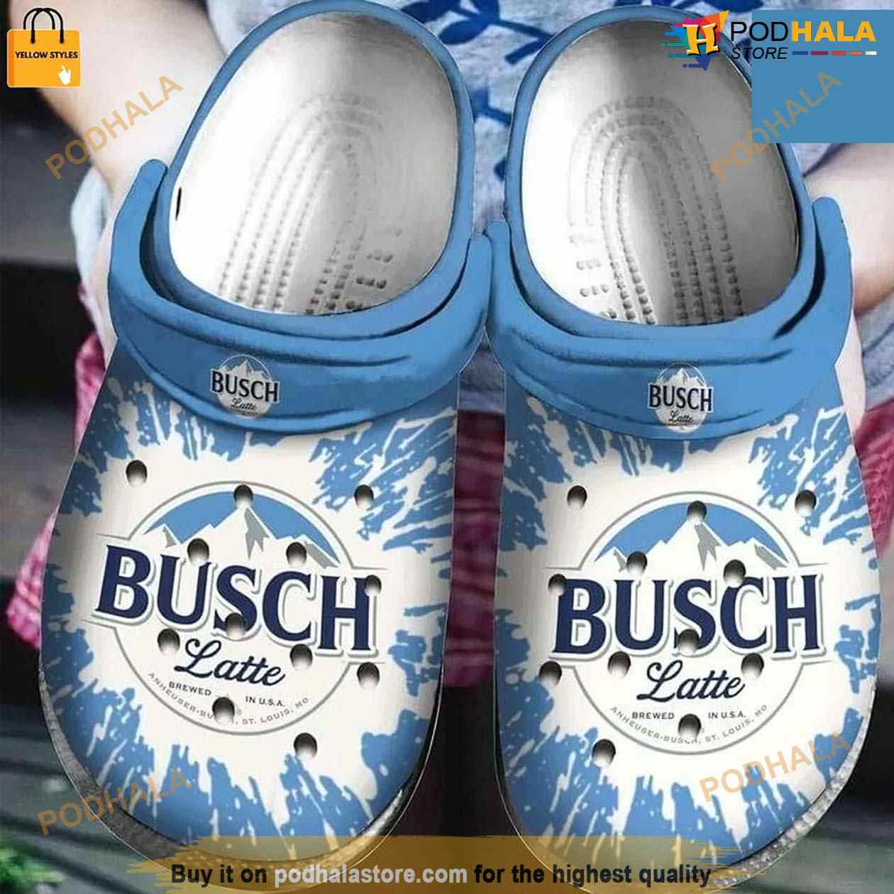 Busch Latte Beer Crocs Crocband Clog Shoes Busch Latte Beer Crocs Crocband Clog Shoes