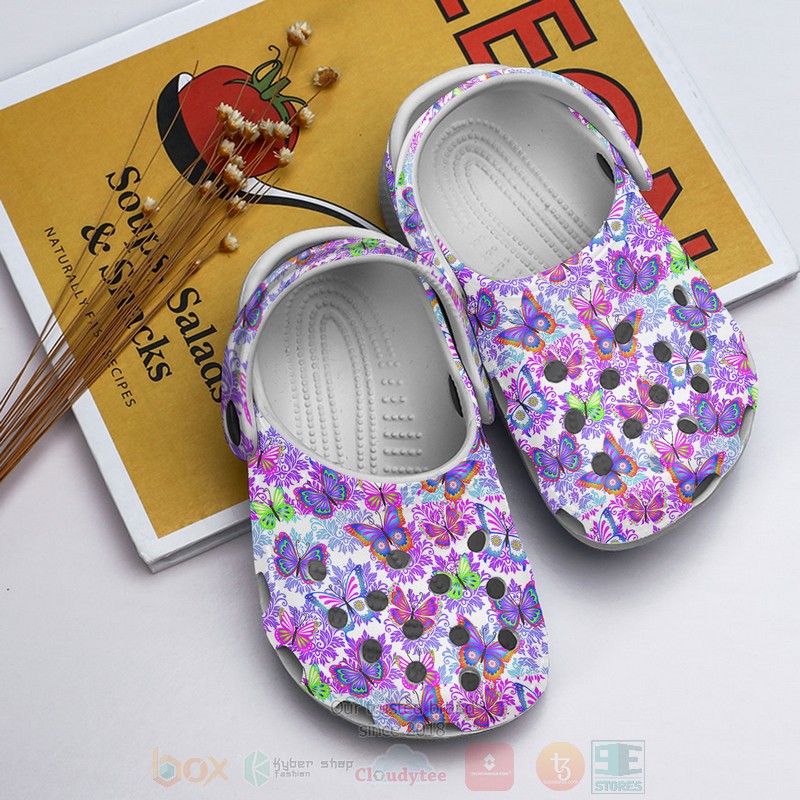 Butterfly Motif Crocband Crocs Clog Shoes Butterfly Motif Crocband Crocs Clog Shoes