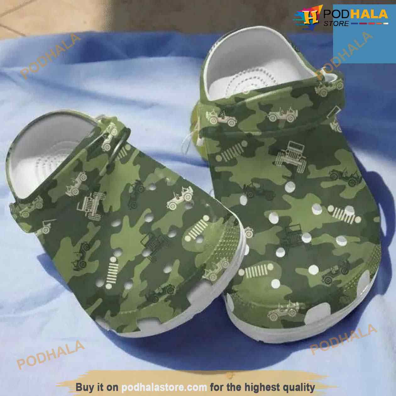 Camo Jeep Crocs Camouflage Crocband Clog Shoes For Jeep Lover Camo Jeep Crocs Camouflage Crocband Clog Shoes For Jeep Lover