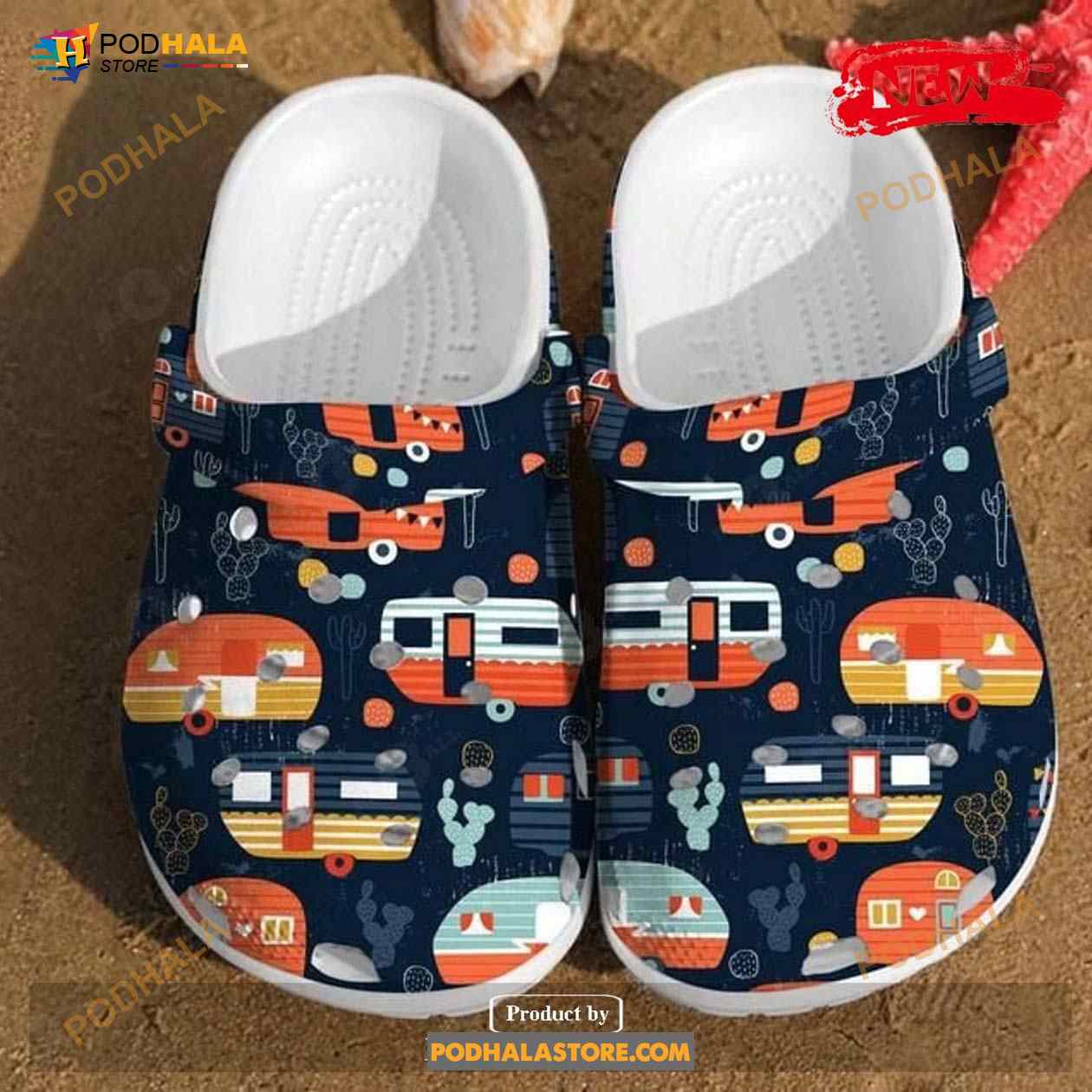 Camper Trailer Pattern For Man And Women Crocs Classic Clog Shoes Camper Trailer Pattern For Man And Women Crocs Classic Clog Shoes