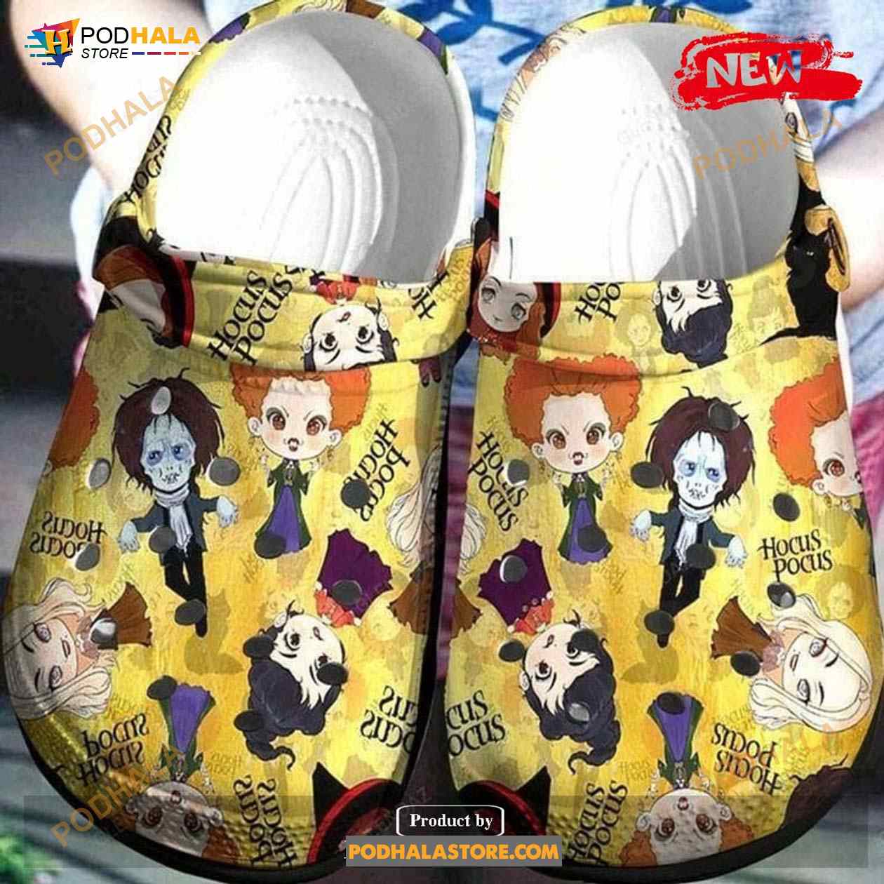 Cartoon Hocus Pocus Witches Yellow For Man And Women Crocs Classic Clog Shoes Cartoon Hocus Pocus Witches Yellow For Man And Women Crocs Classic Clog Shoes